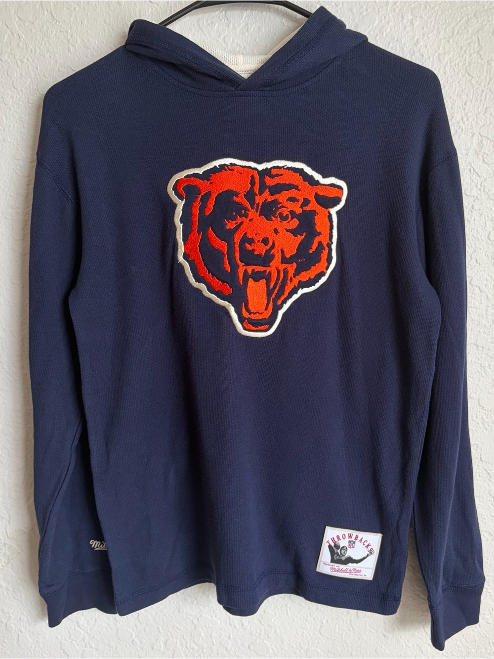 NWOT Chicago Bears Mitchell & Ness Thermal Navy Hoodie - Youth Medium NFL